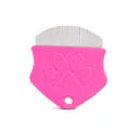 Professional pink pet flea comb with cute paw print design for effective grooming - Pink