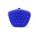 Pochette bleue en silicone pour friandises de chien avec design pop-it et fermeture éclair - Bleu