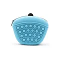 Pochette portable en silicone bleu clair pour friandises de chien avec design pop-it - Bleu ciel