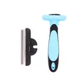 Strumento blu per la toelettatura animali con lama in acciaio e manico ergonomico - Pettine per Sfoltire / Taglia L