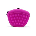 Sac à friandises pour chien en silicone rose avec design pop-it pour le dressage - Rose rouge