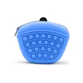 Sac de friandises pour chien en silicone bleu avec design à bulles pop-it pour dressage - Bleu saphir