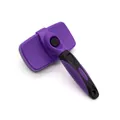Spazzola professionale autopulente viola per la toelettatura di cani e gatti domestici - Spazzola cardatore autopulente quadrata / Taglia S / Viola