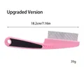 Professioneller rosa Flohkamm für Haustiere mit Edelstahlzähnen, 18,2 cm lang, 39 g Gewicht - Verbesserte Groß Rosarot
