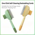 Brosse de toilettage autonettoyante pour chiens et chats disponible en vert et jaune - Peigne Auto-nettoyant à Aiguilles Longues et Courtes / Peigne pour animal / Vert