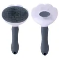 Cepillo ergonómico autolimpiable para mascotas con diseño de pata de gato para animales - Autolimpiable / Cepillo Carda con Forma de Pata Gris