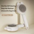 Spazzola autopulente bianca per animali con orecchie da orso per cani e gatti - 198mm - Spazzola per Animali Orecchie di Coniglio / Bianco