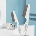 Pettine professionale bianco per pulci per animali domestici con denti in metallo fini - Set Pettini Bianchi (2 Pezzi) / Bianco