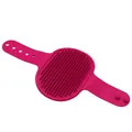 Fuchsia Silikon-Haustier-Massagebürste mit verstellbarem Armband für Hunde und Katzen - Fuchsia
