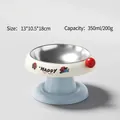 Creamy white stainless steel elevated pet bowl with blue base and 350ml capacity for dogs - Stainless Steel Elevated Style / Cream White