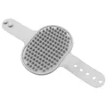 Spazzola regolabile in silicone grigio per animali con setole massaggianti morbide - Spazzola a Fiore Grigio / Imballaggio su cartoncino
