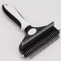 Pettine professionale 2 in 1 per la rimozione dei nodi per animali cani e gatti - Piccolo (17 Districante + 29 Denti) / Bianco