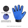 Guanto blu in silicone per toelettatura gatti mano destra per rimozione peli efficace - Right Hand Glove / Blu