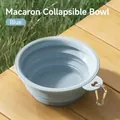 Tragbare blaue faltbare Haustierschüssel mit herzförmigem Griff und Metallkarabiner - Faltschüssel / 350ml / Blau