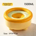 Large 1500ml orange and green floating pet water bowl designed for cats and dogs splash-proof - Floating Bowl / Yellow