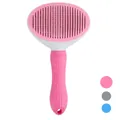 Professionelle rosa Tierbürste für Katzen und Hunde mit ergonomischem Antirutschgriff - Selbstreinigender Nadelkamm / OPP-Beutel / Rosa