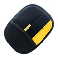 Guanto per toelettatura regolabile in rete nera con accento giallo per animali. - Guanto per Toelettatura Etichetta Gialla (24*18CM)