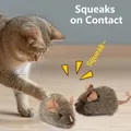 Interaktives quietschendes Plüschmaus-Katzenspielzeug für die Jagd - Plüsch Grüne Maus / 1 Stück