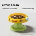 Lemon yellow and green portable pet food bowl with 350ml capacity for small dogs - Yellow [Plastic Model] Elevated Base