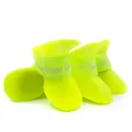 Waterproof fluorescent yellow silicone dog rain boots with anti-slip soft soles - Neon Yellow