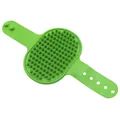 Cepillo de masaje de baño ajustable de silicona verde para el aseo de perros y gatos - Estilo de Flor de Ciruelo / A granel / Verde