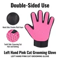 Guanto rosa per toelettatura gatti mano sinistra con setole in silicone e rete traspirante - Left Hand Glove / Rosa
