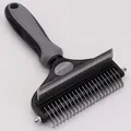 Pettine districante 2 in 1 per animali con impugnatura ergonomica grigia e nera - Piccolo (17 Districante + 29 Denti) / Grigio