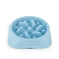 Light blue plastic pet slow feeder bowl featuring a maze design for dogs and cats - Pet Slow Feeder Bowl / Blue