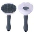 Spazzola professionale a forma di zampa per animali con pulsante autopulente rapido - Spazzola a Forma di Zampa di Gatto / Grigio