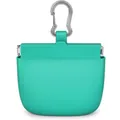 Pochette à friandises turquoise en silicone avec mousqueton pour le dressage canin - Pochette de Dressage pour Animaux (Bowl) / Vert