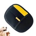 Guanto professionale per la toelettatura di cani e gatti con rete nera traspirante - Guanto Elettrostatico Ispessito Ingrandito (Etichetta Gialla) / 24x18cm / Nero