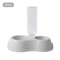Grey automatic pet water dispenser and feeder double bowl for cats and dogs - Pet Water and Food Bowl (Grey)