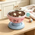 Erhöhter Edelstahlnapf für Haustiere in Blau und Rosa für Katzen und Hunde - Kuchen / Edelstahlschale / Blau Rosa