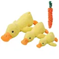 Lot de 3 canards en peluche pour animaux et un jouet en corde en forme de carotte - Canard (S) + Carotte / Ensemble (Canard + Carotte) / Jaune