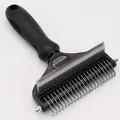 Pettine professionale 2 in 1 e rastrello per la cura del pelo di cani e gatti a pelo lungo - Piccolo (17 Districante + 29 Denti) / Nero