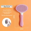 Spazzola autopulente ergonomica rosa e bianca per la cura del pelo degli animali, 19x10cm - Spazzola per la Pulizia Automatica / Rosa