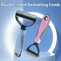Brosse râteau de toilettage double face pour chiens et chats en rose et bleu - Grand Râteau Démêlant / Bleu