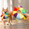 Buntes, quietschendes Plüsch-Hunde-Frisbee-Spielzeug mit interaktivem Entendesign - Enten-Frisbee