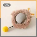 Grijze interactieve speelgoedbal voor huisdieren met pluche hoes en gele pompon - Slimme Wake-up Pluche Stijl / Grijs