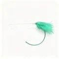 Green feather cat toy replacement wand attachment with a transparent wand connector - Separate Teaser Wand (Green Feather) / 1 Piece