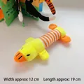 Jouet couineur en peluche canard jaune rayé pour chiens et chats, 19x12 cm - Nouveau Canard Rayé