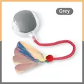 Grijze interactieve kattenspeelgoed bal met een elastisch koord en iriserende veren - Stijl met Libellenstaart / Grijs