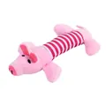 Jouet en peluche cochon à rayures roses pour chiens et chats, résistant aux morsures - Style Porcelet à Rayures