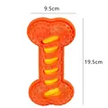 Jouet à mâcher durable en forme d'os pour chiens, taille 19,5x9,5 cm, orange et jaune. - Os (Jouet Siffleur) / 19.5x9.5cm / Orange