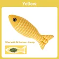 Jouet en peluche jaune pour chat en forme de poisson avec coton PP et herbe à chat intégrée - Poisson à l'Herbe à Chat en Zigzag / Contient de l'herbe à chat / Jaune