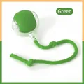 Jouet balle avec corde verte pour chiens, résistant pour mâcher et jouer au lancer - Balle Interactive Intelligente pour Chat / Avec Corde & 3 Modes de Réglage / Vert