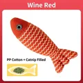 Jouet pour chat en forme de poisson rouge vin avec herbe aux chats et rembourrage - Poisson à l'Herbe à Chat en Zigzag / Contient de l'herbe à chat / Rose rouge