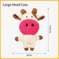 Jouet en peluche vache en velours pour chien, dimensions de mesure 21,5x18cm doux - Jouet Vache (Vache à Grande Tête) / 21.5x18cm / Rose Blanc