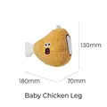 Jouet en peluche mignon pour chien en forme de cuisse de poulet avec dimensions - Bébé Cuisse de Poulet / 180x130x70mm / Jaune