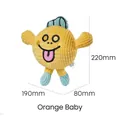 Jouet en peluche rond jaune 'Orange Baby' en velours côtelé pour chiens, 220mm - Bébé Orange (Matériau en Velours Côtelé) / 220x190x80mm / Jaune
